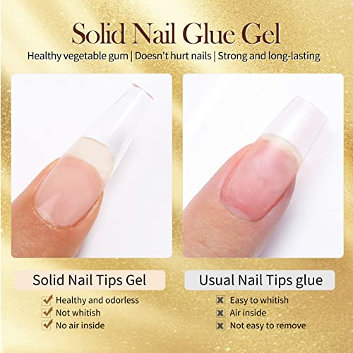 BORN PRETTY Solid Nail Tips Glue Gel Strong Nail Glue for Stick on Nails False Nail Glue Super Strong Nail Glue Nail Art Rhinestone Glue Gel