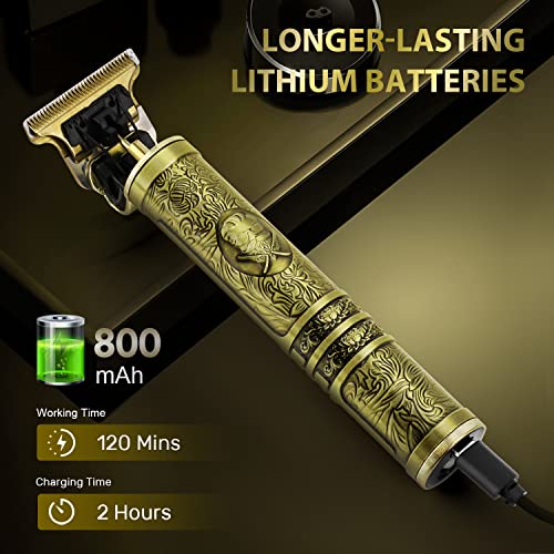 Hair Clippers Beard Trimmer for Men,Electric Cordless Rechargeable Hair Trimmer Set for Barbers and Home,USB Zero Gapped T Blade Hair Cutting Kit