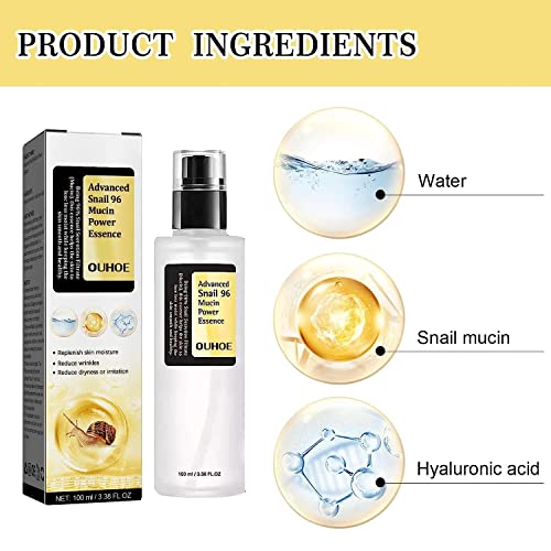 Fullcube Advanced Snail 96 Mucin Power Essence -Snail Secretion Filtrate 96% Revitalize and Moisturize with Reduce Wrinkles and Irritation,Skin R