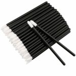 G2PLUS 100 PCS Disposable Lip Brushes - Black Disposable Lip Wands - Lipstick Lip Applicator Wands for Lips, Eyes and Makeup Application