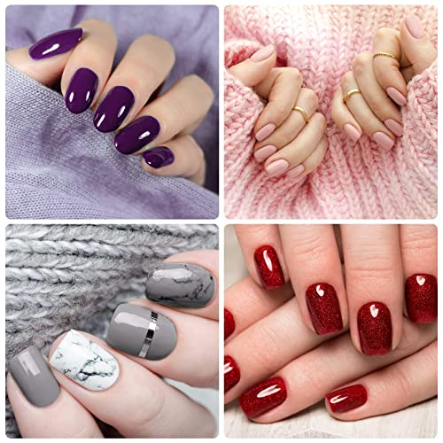 Gel Nail Polish Starter Kit with UV Light 80W LED Nail Lamp, Phoenixy 12 Colors Soak Off Gel Nail Polish Set Base and Glossy Top Coat Manicure To