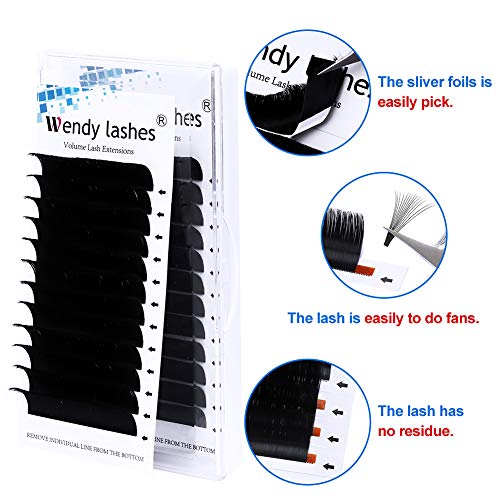 Easy Fan Lashes, D Curl 0.05mm 8-14mm Mixed Easy Fan Russian Lashes 2D 3D 5D Eyelash Extensions Self Fanning Lashes Easy Fan Volume Lashes Indivi