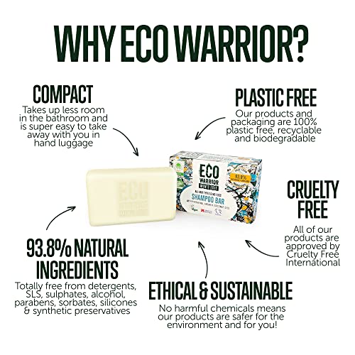 Eco Warrior Men’s Edit Shampoo Bar 100g, Natural, Eco Friendly, Vegan and Cruelty – Off White