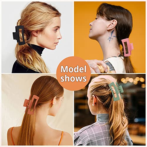 Hair Claw Clips for Women Girls, 8 PCS Hair Clips for Thick Hair, Thin Hair Strong Large Hold Hair Claw 4.3" Nonslip Hair Clamps Claw Clip Grips