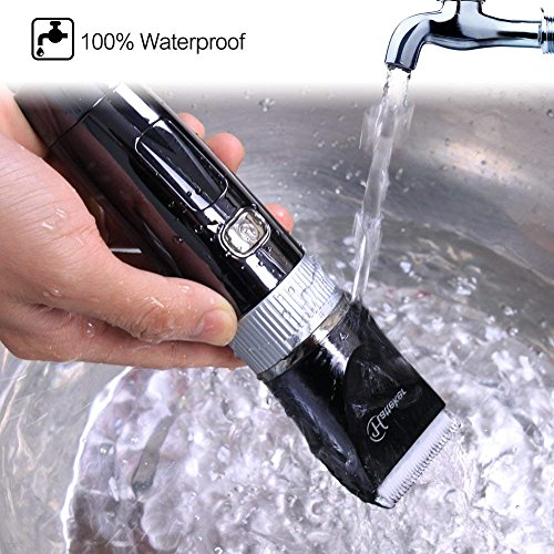 Hatteker Professional Hair Clipper Cordless Clippers Hair Trimmer Beard Shaver Electric Haircut Kit Ceramic Blade Waterproof Rechargeable Battery
