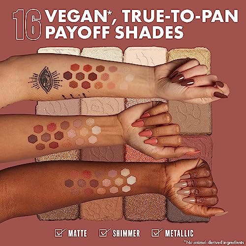 NYX Professional Makeup Ultimate Shadow Palette, 16 Vibrant True-To-Pan Eyeshadow Shades, Metallics, Shimmers, Colours and Nudes in Pressed Pigme