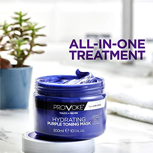 PRO:VOKE Touch Of Silver Hydrating Purple Toning Hair Mask 300 ml, Brightens Blonde, Platinum, White or Grey Hair Whilst Deeply Nourishing Damage