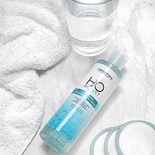 Creightons H2O Boost Hyaluronic Foaming Gel Wash (250ml) - Gently removes makeup & impurities whilst hydrating the skin. Vegan Friendly. Cruelty