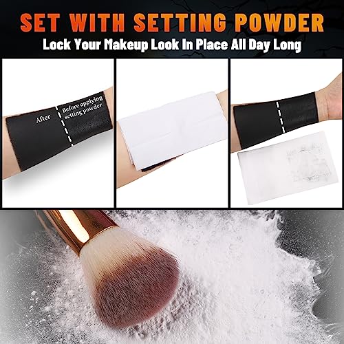 BOBISUKA Halloween Cosplay SFX Makeup Black + White Face Body Paint Special Effects Makeup Kit Dress Up Non Toxic Face Painting Kits for Adult Fu