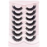 OCHILIMA Eyelashes Russian Strip Lashes Natural Look Eye Lashes False Lashes Wispy D Curly Fluffy 3D Effect Cat Eye Soft Fake Eye Lashes Pack 7 P