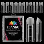 EBANKU 120PCS Clear Matte Full Cover Dual Nail Forms System Acrylic Nail Mold Nail Extension Tips Nail Art Manicure Tools
