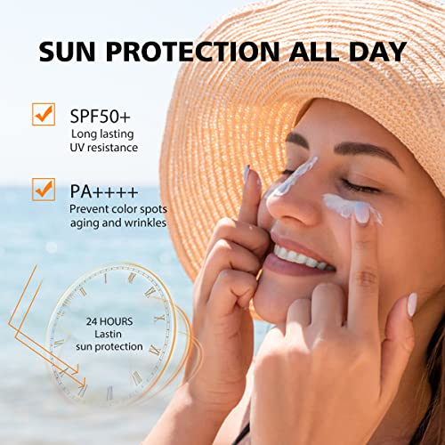 Hyaluronic Acid Watery Sun Gel, Korean Sunscreen SPF50+ PA++++ 50ml Moisturizing Physical Sun Block