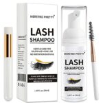 Eyelash Extension Shampoo 50 ml + Brush - Eyelid Foaming Cleanser - Sensitive Paraben & Sulfate Free - Eyelash Wash and Lash Bath for Extensions
