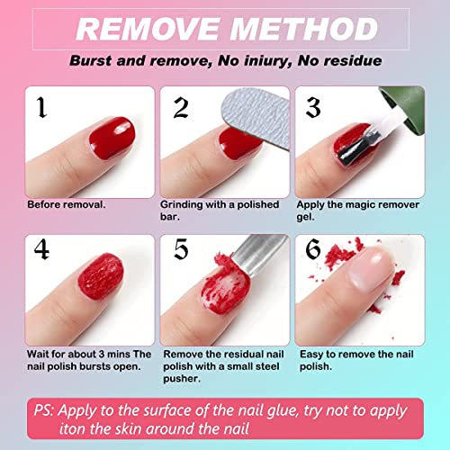 Gel Polish Remover, 2 Pack Gel Nail Polish Remover - Remove Gel Nail Polish - Quick & Easy Gel Polish Remover - Easily & Quickly, Don't Hurt Your