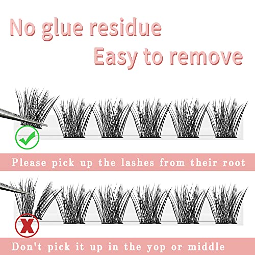 PURELEOR Individual Lashes Cluster Lashes Pack for Manga Lashes DIY Eyelash Extension Reusable 3D Individual Eyelashes Natural Long 60pcs(8-16mm