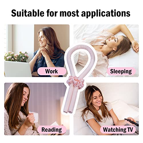 Heatless Curling Rod Headband for Rollers - High Resilience Rubber Heatless Curlers Headband Soft Silk No Heats Curling With Hair Rollers Lazy DI