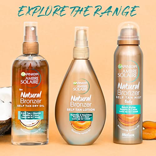 Garnier Ambre Solaire Natural Bronzer Easy Self Tan Lotion 150ml, Natural & Streak-Free Fake Tan, Hydrates & Nourishes Skin With Nourishing Apric