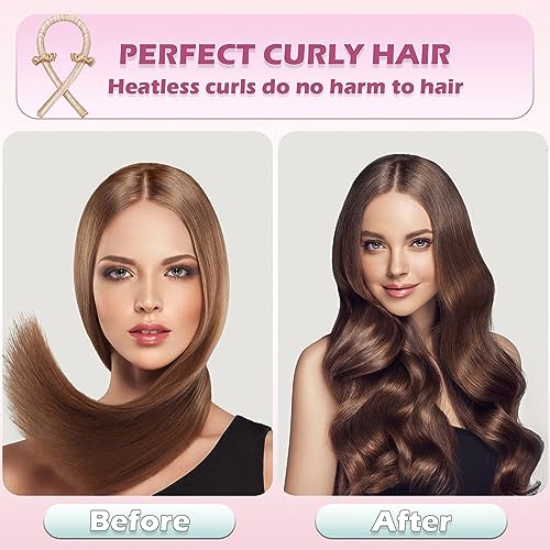 Heatless Curlers headband, High Resilience Sponge Heatless Curls DIY Long Hair Styling Tools, No Heat Silk Curling Ribbon, Heatless Curelrs Suita