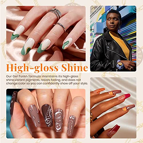 Beetles 20 Gel Nail Polish Glowing Attraction Set Soak Off Nail Gel Polish Nude Gray Red Blue Glitter Black Gel Polish Starter Kit with Glossy Ma