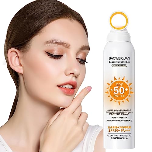 Face Sunscreen Spray, Transparent Spray SPF 50, Ultra Light Sunblock Mist For Face And Body, Block UVB and UVA, Daily Sun Protection For Sensitiv