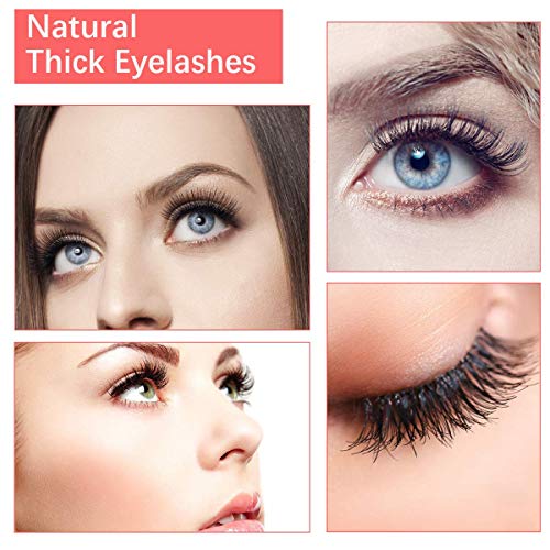 False Eyelashes 5 Pairs Reusable 3D Mink Lashes Handmade Natural Thick Fake Eyelashes Contains Stainless Steel Eyelash Tweezers (Bomb)