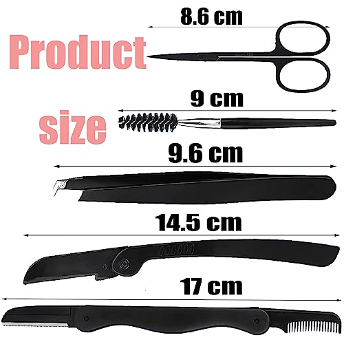 Eyebrow Set, 5-in-1 Eyebrow Trimming Set, Eyebrow Scissors Eyebrow Tweezers Eyebrow Comb Eyebrow Scissors, Eyebrow Trimming Kit Professional Eyeb