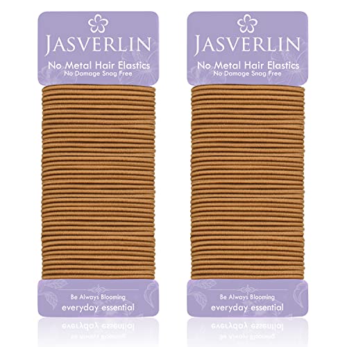JASVERLIN Small Hair Elastics, Seamless Thick Hair Ties, No Pull Ponytail Holders Braided Hair Tie Styling Bands for Fine to Medium Hair, Women G