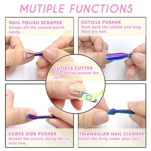 Cuticle Trimmer with Cuticle Pusher and Scissors, Cuticle Remover Professional Durable Pedicure Manicure Tools, Stainless Steel Cuticle Nipper Cu