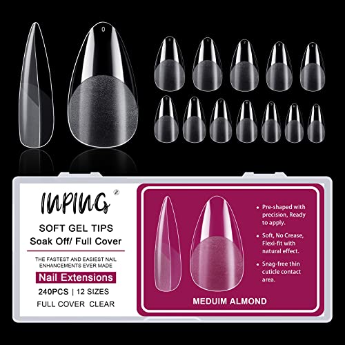 INPING Nail Glue, 6-In-1 Gel Nail Glue for Acrylic Nails Tips Extra Strong Nail False Nail Glue Artificial Bond Glue for Stick On Nails/Base Coat