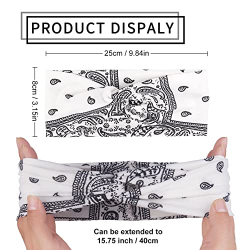 FITDON 5 Pieces Boho Headband Women's Hair Bands Wide Elastic Hairband Turban Fashion Hair Accessories