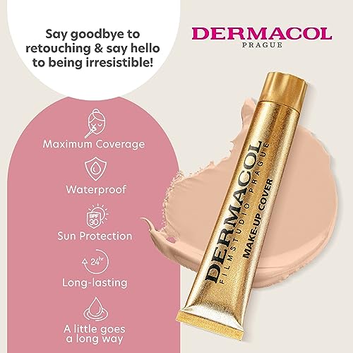 Dermacol DC Full Coverage Foundation | Concealer in Cream Waterproof Long Lasting SPF30 | Hypoallergenic and Lightweight Concealer | Tattoo, Acne