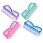Nail Brush for Cleaning Nails Soft Nail Brushes set of 3 Plastic handle Finger Tip Scrubber, Small Hand Cleaning Brush for Hand, Feet, Nails (Mul