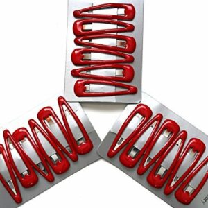18 x Red Sleepy Clips/Snap Clips/Hair Clips - School Colours