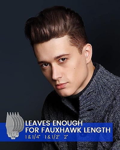 GLAKER Hair Clippers for Men - Cordless Professional Barber Clipper Hair Cutting Kit with 15 Guide Combs for Haircut, Trimming & Grooming