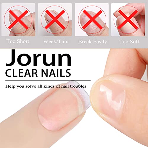 240 PCS Extra Short Square Gel False Nail Tips, Transparent Soft Gel Full Cover False Nail Tips, 12 Sizes Gel False Nail Tip Extension Kit, Suita