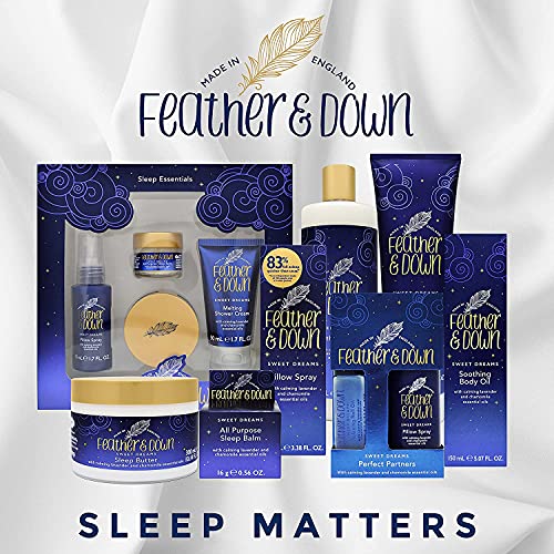 Feather & Down Magnesium Soothing Sleep Butter (300ml) - With magnesium, calming lavender & chamomile essential oils to aid sleep. Vegan Friendly