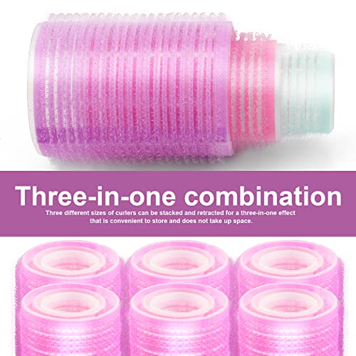 Hair Rollers Set, 18 Hair Rollers for Long Hair, 25mm, 30mm, 44mm Curlers Rollers, 12 Duckbill Hair Curlers for Long Hair, 2 Combs, a Braid Devic