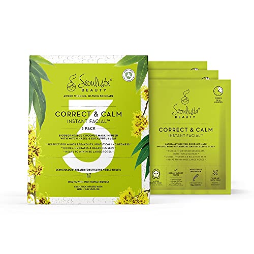 Seoulista Beauty Super Hydration Instant Facial – Hydrating Beauty Face Mask for Dry Skin - Infused with Hyaluronic Acid and Coconut – Dermatolog