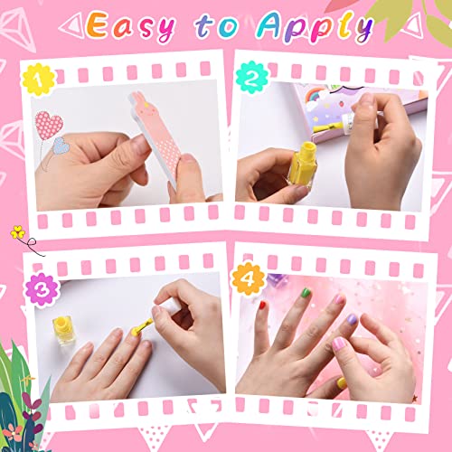 Kids Nail Polish Set for Girls 12 Candy Colors Childrens Nail Polish Kit Quick Dry for Kids Gifts with Stickers, Water-Based Non-Toxic Peel-Off R