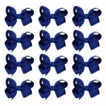 12pcs Girls Small Hair Bows Grosgrain Ribbon Boutique Bows Clip Bow Tie Lovely Colorful Barrettes Hairpins Hair Accessories for Kids Teens Party