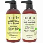 PURA D'OR Gold Label Anti-Thinning Deep Moisturizing Therapy Shampoo & Conditioner Set, Clinically Tested Effective Solution, Infused with Organi