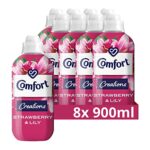 Comfort Creations Strawberry & Lily Fabric Conditioner pack of 8 (240 washes total) with Stay Fresh technology for 100 days of freshness + fragra