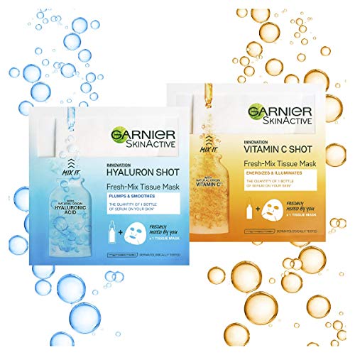 Garnier Fresh-Mix Tissue Mask, Vitamin C Brightening Tissue Face Sheet Shot Mask 33 g