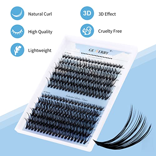 Cluster Eyelash Extensions 240pcs Cluster Lashes Individual Lashes D Curl 30D 40D 0.07mm 8-16mm Mix Ribbon Lashes Wide Stem Natural Lashes DIY La