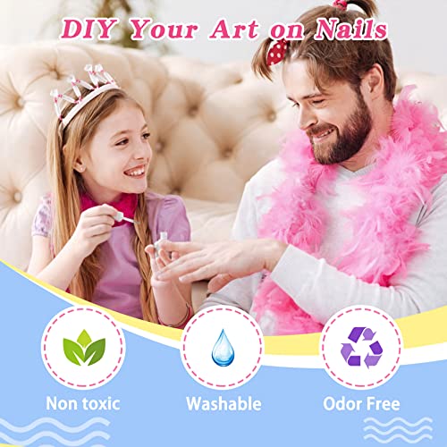 Kids Nail Polish Set for Girls 12 Candy Colors Childrens Nail Polish Kit Quick Dry for Kids Gifts with Stickers, Water-Based Non-Toxic Peel-Off R