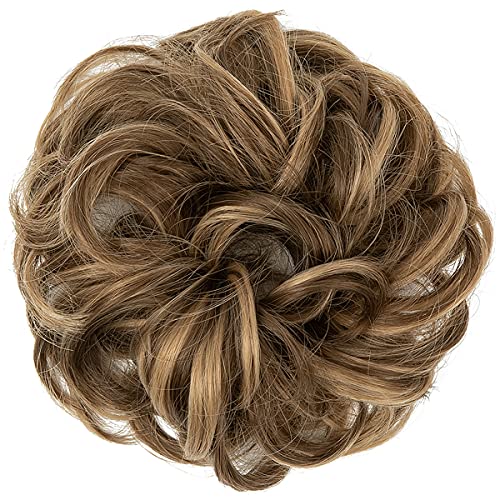 Messy Hair Bun Extensions Curly Wavy Hair Scrunchies for Women Girls Large Synthetic Donut Updo Hair Pieces Hair Chignons