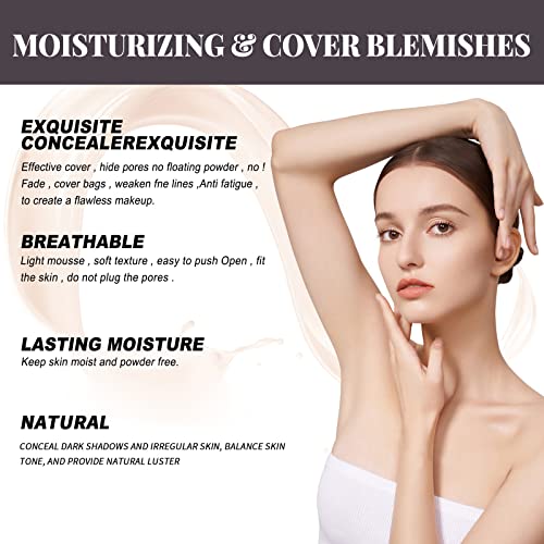 Concealer Full Coverage, Brightener Hydrating Concealer Stick for Under Eye Dark Circles, Wrinkle, Waterproof Longwearing, 1/3 oz