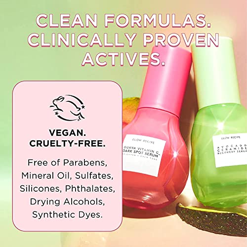 Glow Recipe Watermelon Glow Niacinamide Dew Drops Hydrating Serum with Hyaluronic Acid, Moringa Oil + Vitamin E - Lightweight Facial Serum & Prim