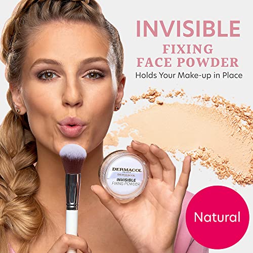 Dermacol - Invisible Fixing Face Powder, Touch-proof Translucent Setting Powder for Oily Skin & Other Skin Types, Loose Powder Makeup, Frangrance