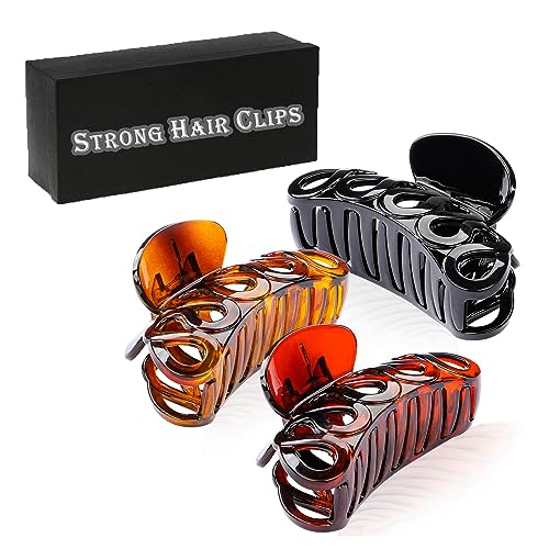 Hair Clips for Thick Hair, 3.6" Hair Claw Clips Strong Hold Hair Clips for Women Thick Thin Hair 3PCS (Matte)